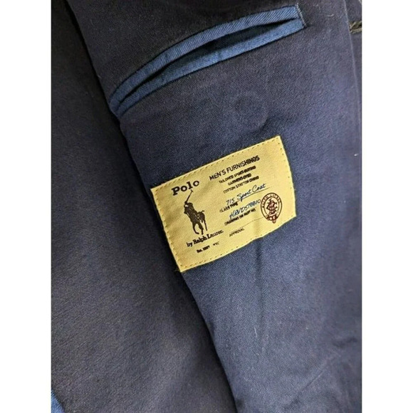 Polo Ralph Lauren Garment Dyed Chino Suit Jacket Navy Size 38 R (MSRP $498) - Picture 7 of 8